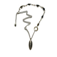 Orthocera Fossil Pendant Silver Necklace With Jasper Stones - Creative Jewelry by Marcia - Asymmetrical Jewelry - Timeless Jewelry